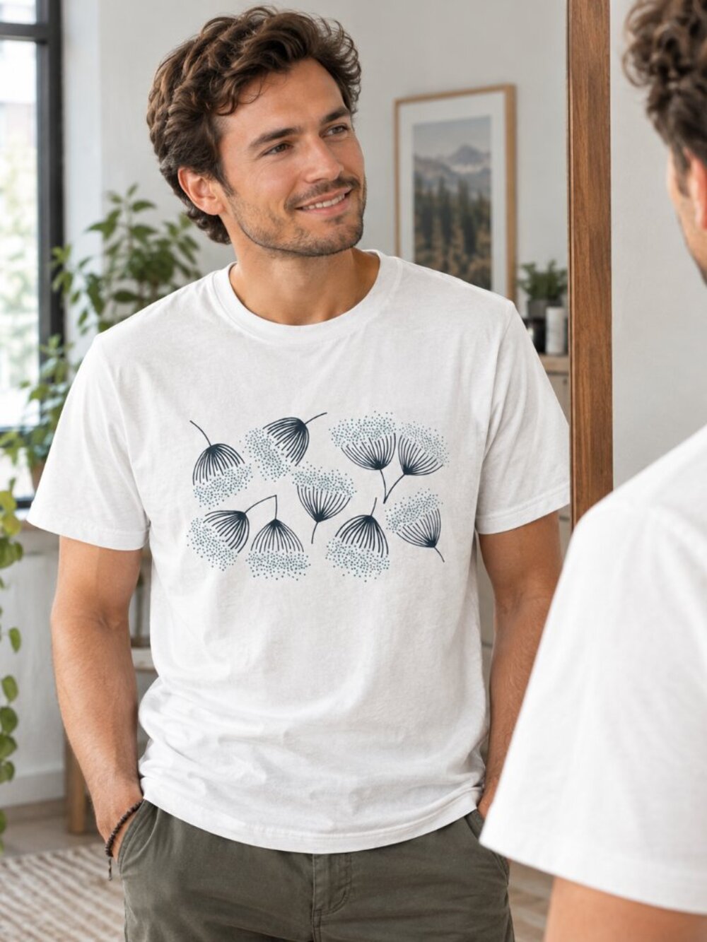 Floral Screen Print Women's T-Shirt | Floral Graphic Tee  Botanical Nature Shirt